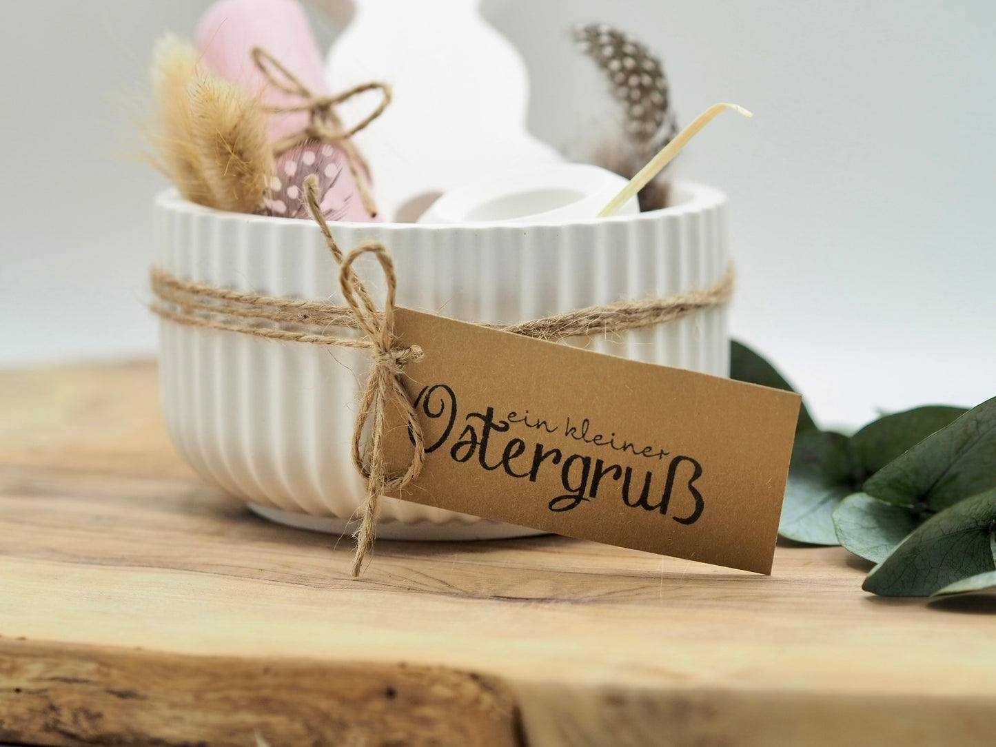 Geschenkset "Ostergruß" Dekoschale (geriffelt)