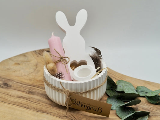 Geschenkset "Ostergruß" Dekoschale (geriffelt)